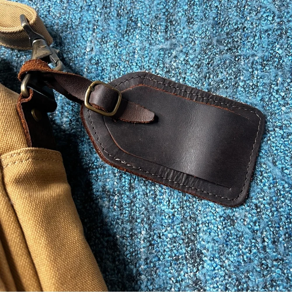 Canyon Outback Leather Goods Canvas and Leather Laptop Briefcase Messenger Bag
